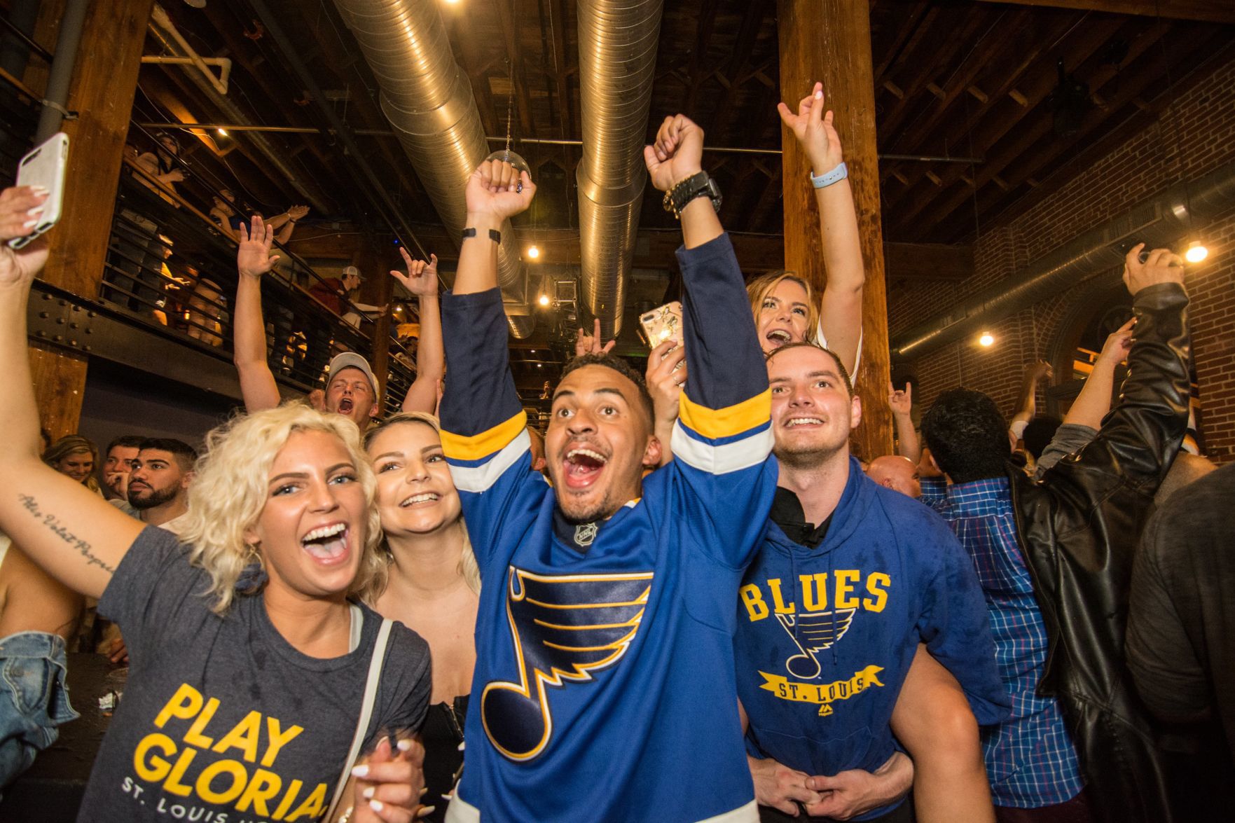Blues Fans at Wheelhouse during Stanley Cup Final Game 7. Spons